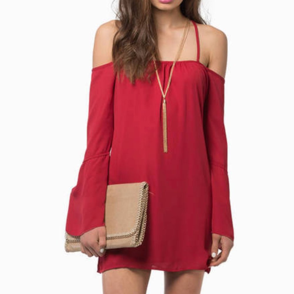 Tobi Take me Back Burgundy Dress